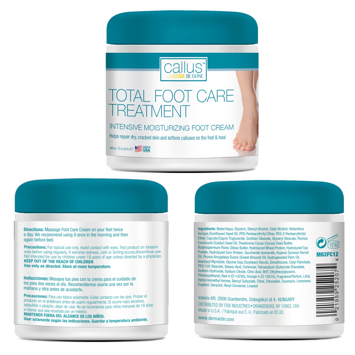 Callus Be Gone Total Foot Care Cream Treatment 12 Ounces